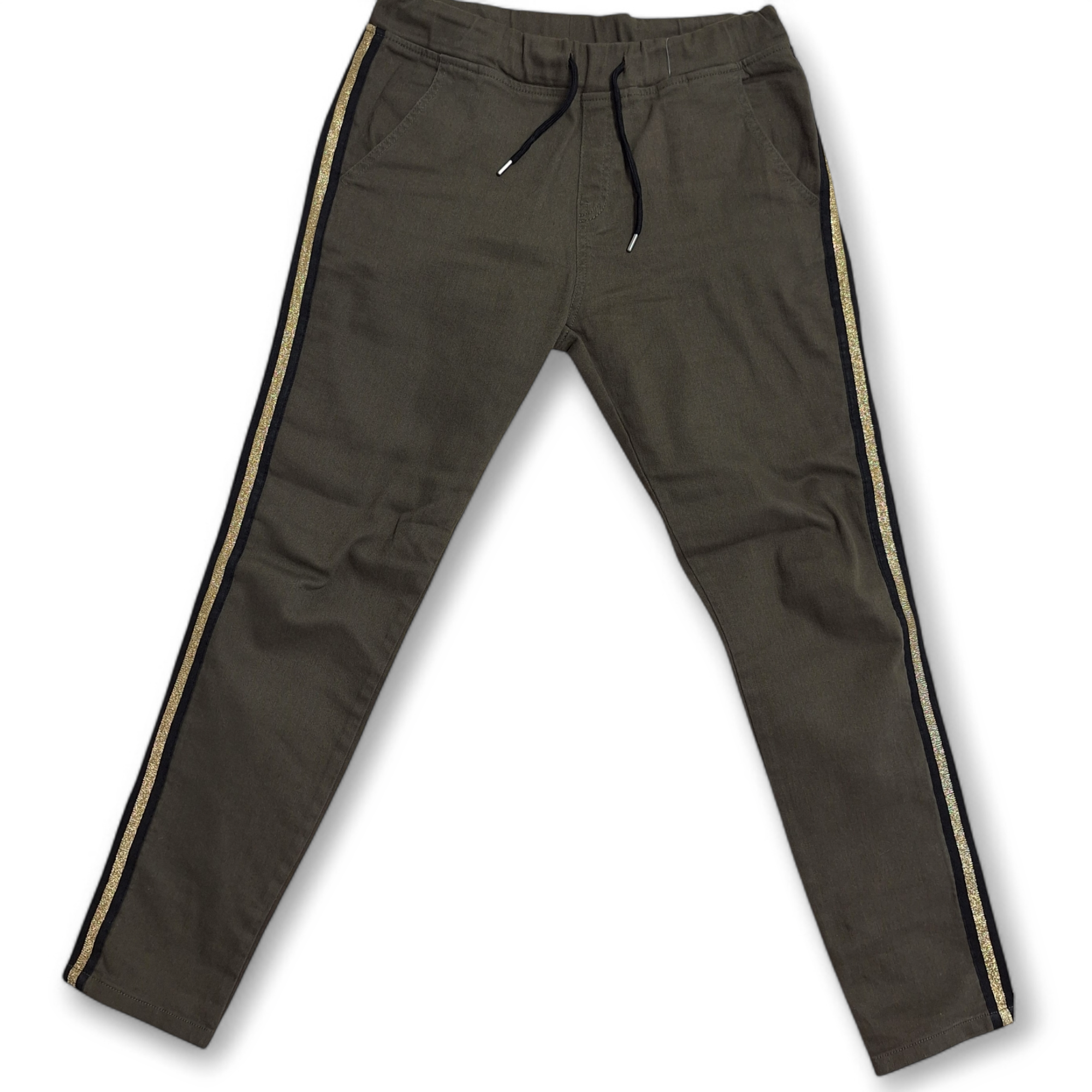 Jogpants khaki mit Goldstreifen