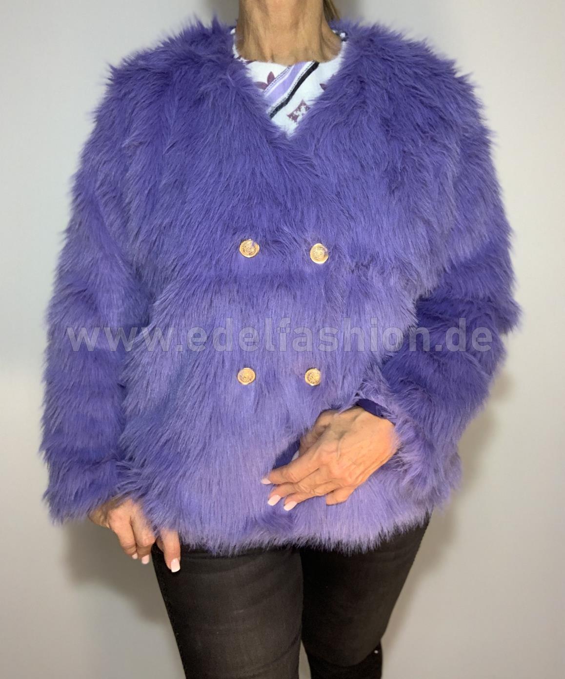 Jacke flauschig lila