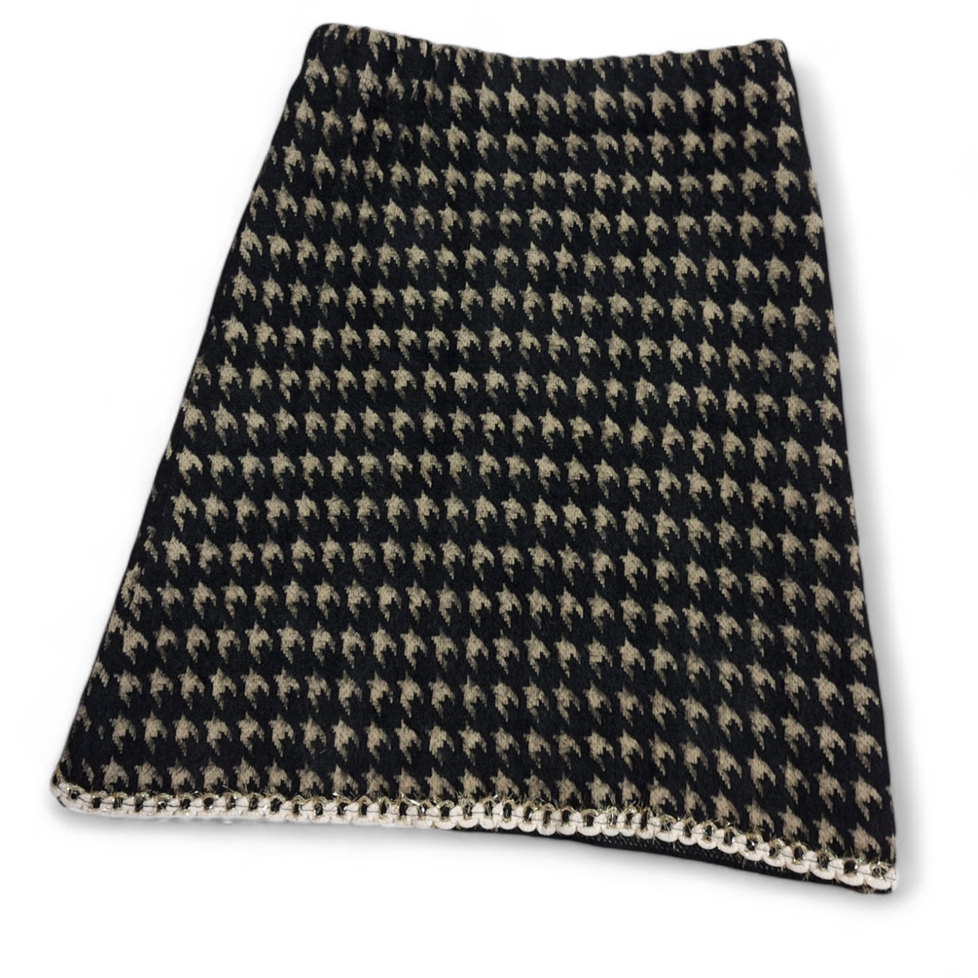 Rock schwarz beige Hahnentritt